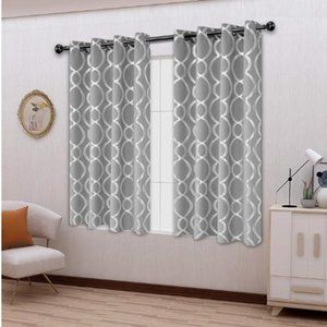 LORDTEX Geometric Foil Print Blackout Curtains NWT